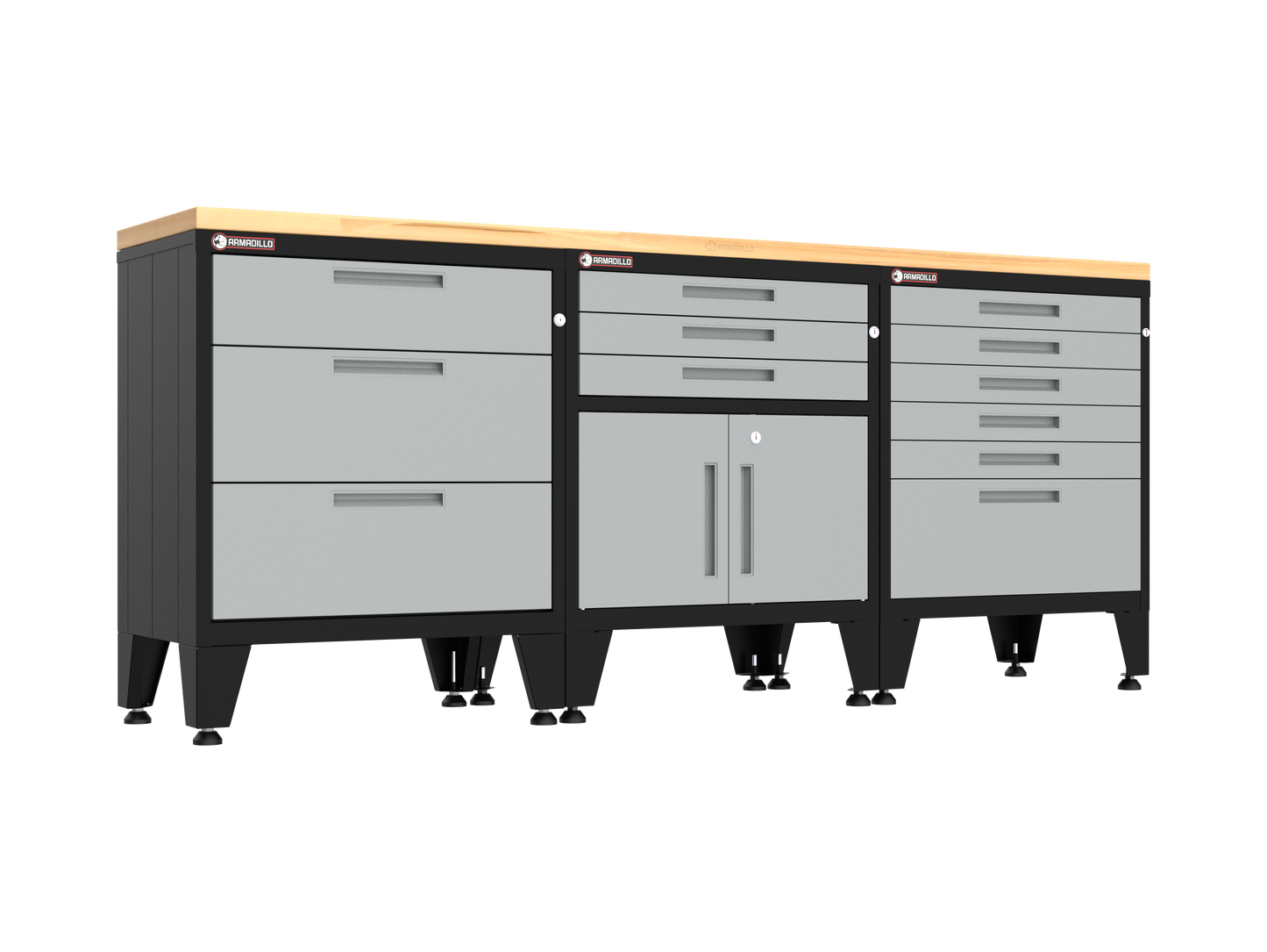 4-Piece Garage Cabinet Storage and Organization Set in Grey