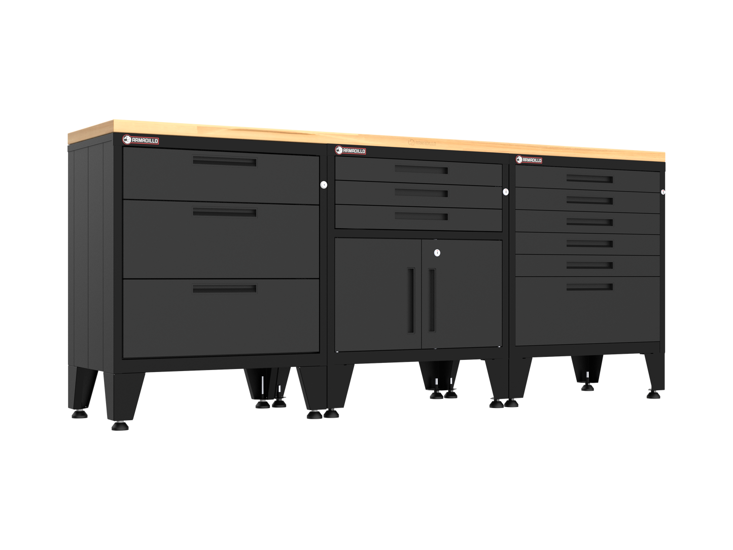 4-Piece Garage Cabinet Storage and Organization Set in Black
