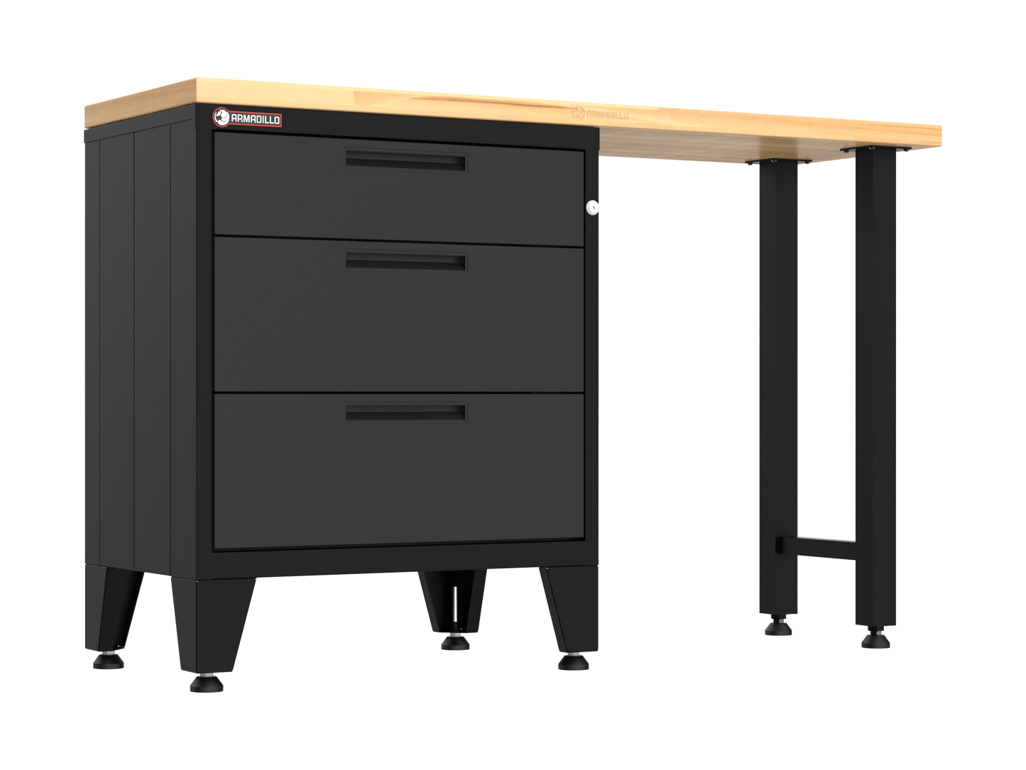 2-Piece Garage Cabinet Storage and Organization Set with Levelers in Black