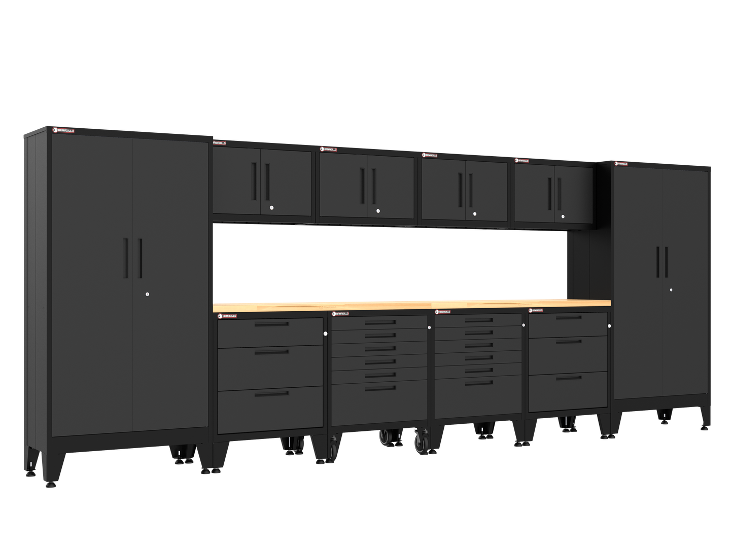 12-Piece Garage Cabinet Storage and Organization Set with Levelers in Black