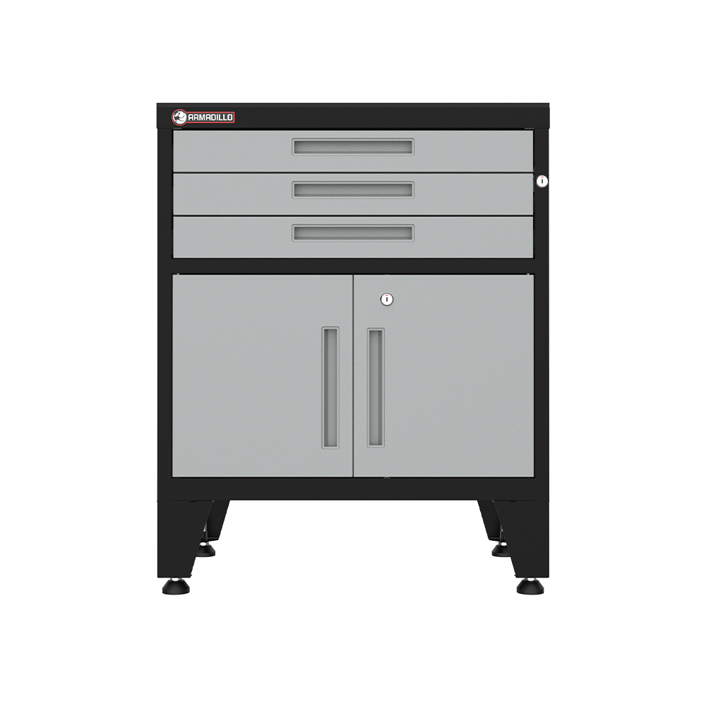 3-Drawer 2-Door Garage Storage Cabinet in Gray