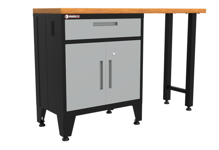 2-Piece Garage Cabinet Storage and Organization Set with Levelers in Grey