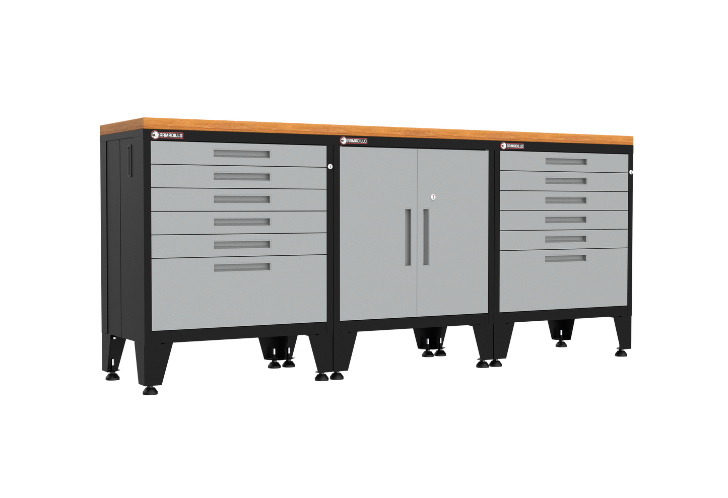 4-Piece Garage Cabinet Storage and Organization Set with Levelers in Grey