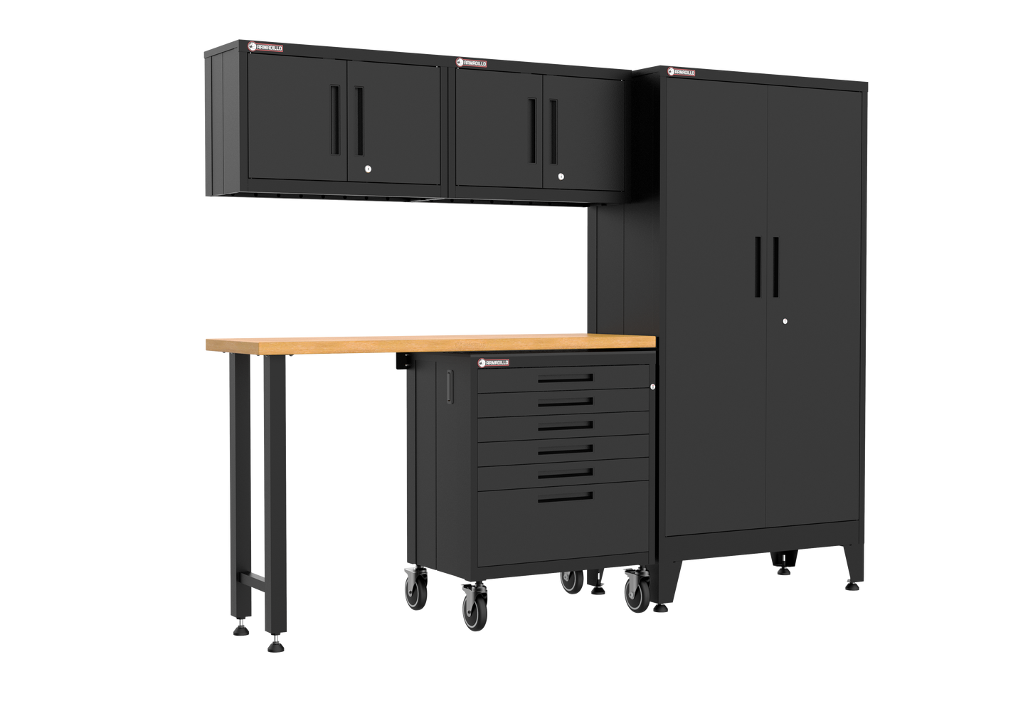 5-Piece Set with Wheels - Black (14B)
