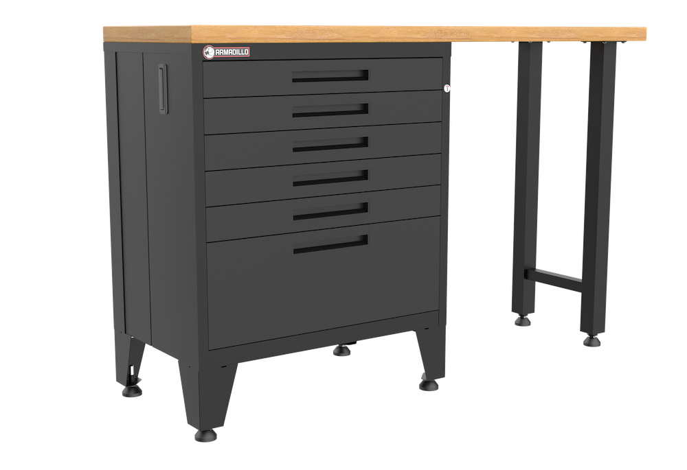 2-Piece Garage Cabinet Storage and Organization Set with Levelers in Black