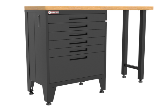 2-Piece Garage Cabinet Storage and Organization Set with Levelers in Black