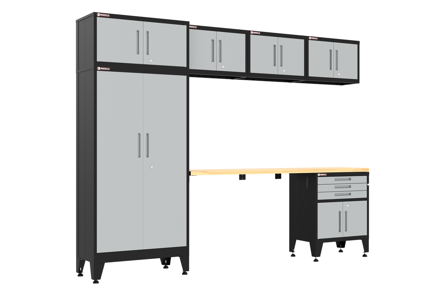 7-Piece Garage Cabinet Storage and Organization Set in Grey