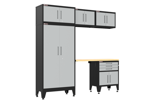 6-Piece Garage Cabinet Storage and Organization Set in Grey