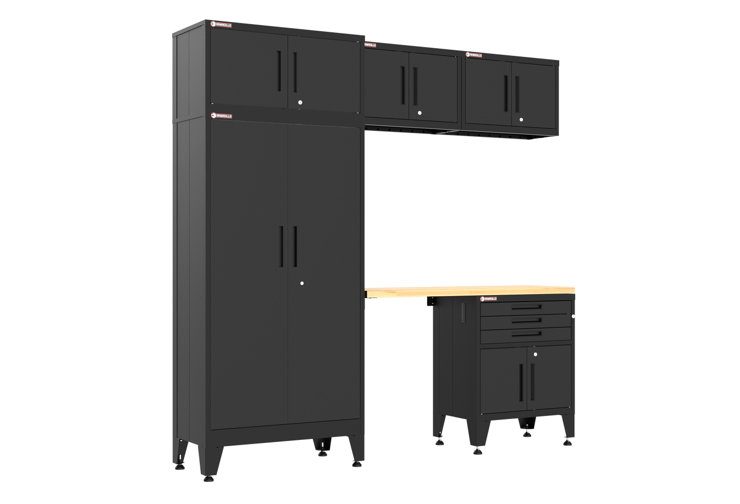 6-Piece Garage Cabinet Storage and Organization Set in Black