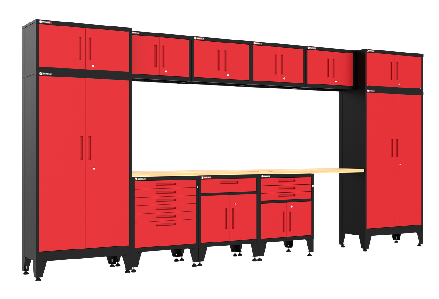 13-Piece Garage Cabinet Storage and Organization Set in Red