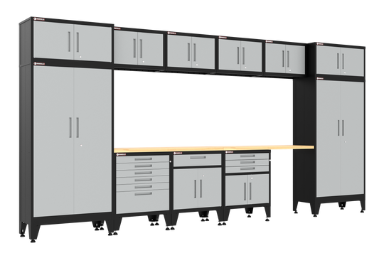 13-Piece Garage Cabinet Storage and Organization Set in Grey