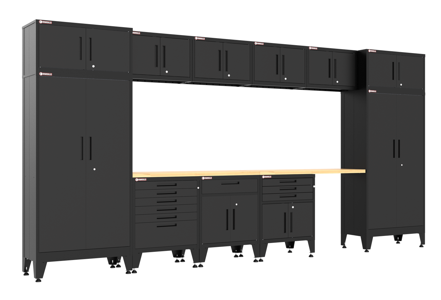 13-Piece Garage Cabinet Storage and Organization Set in Black