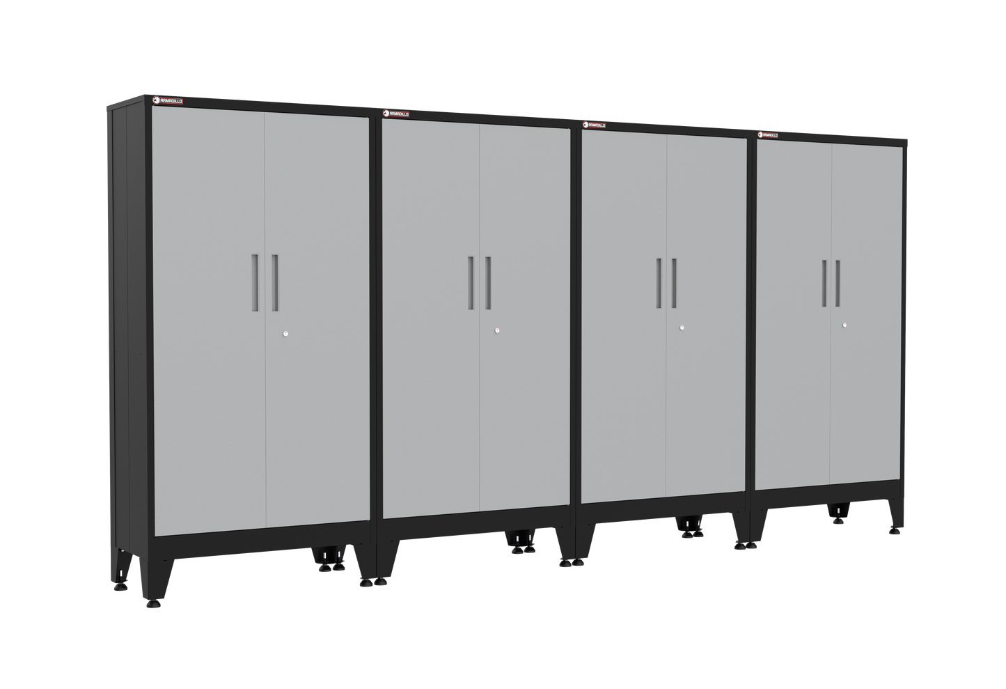 4-Piece Garage Cabinet Storage and Organization Set with Levelers in Grey