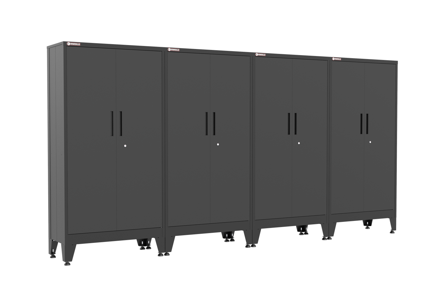 4-Piece Garage Cabinet Storage and Organization Set with Levelers in Black