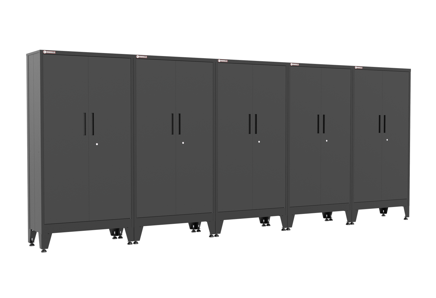 5-Piece Garage Cabinet Storage and Organization Set with Levelers in Black