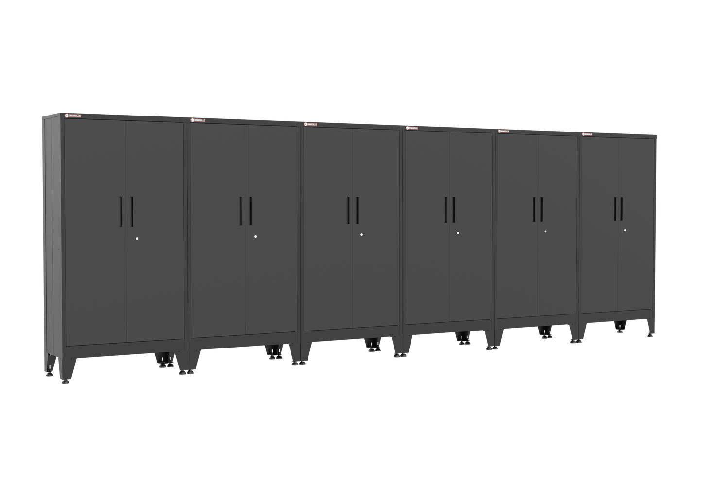 6-Piece Garage Cabinet Storage and Organization Set with Levelers in Black