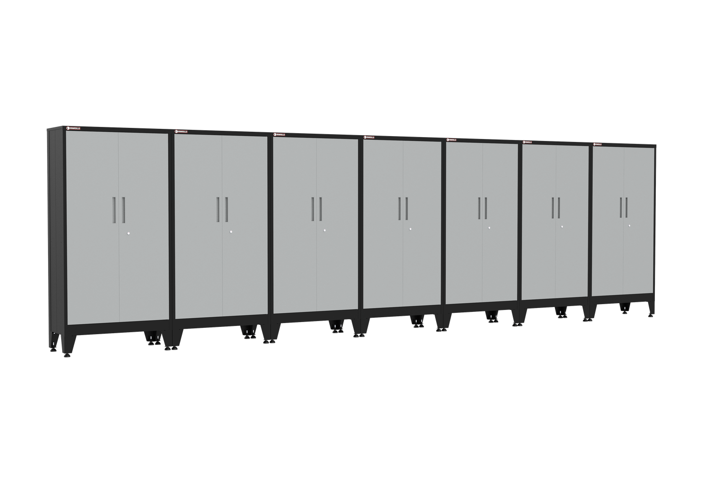 7-Piece Garage Cabinet Storage and Organization Set with Levelers in Grey