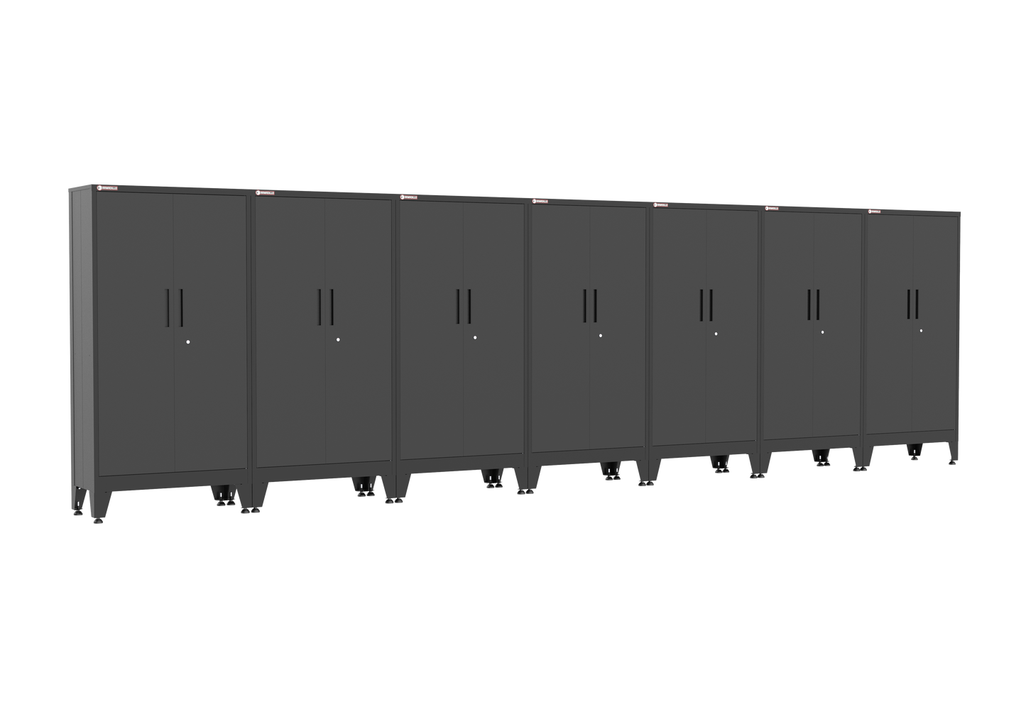 7-Piece Garage Cabinet Storage and Organization Set with Levelers in Black