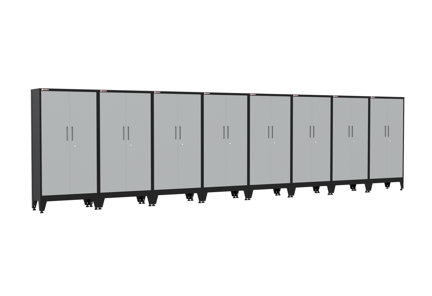 8-Piece Garage Cabinet Storage and Organization Set with Levelers in Grey