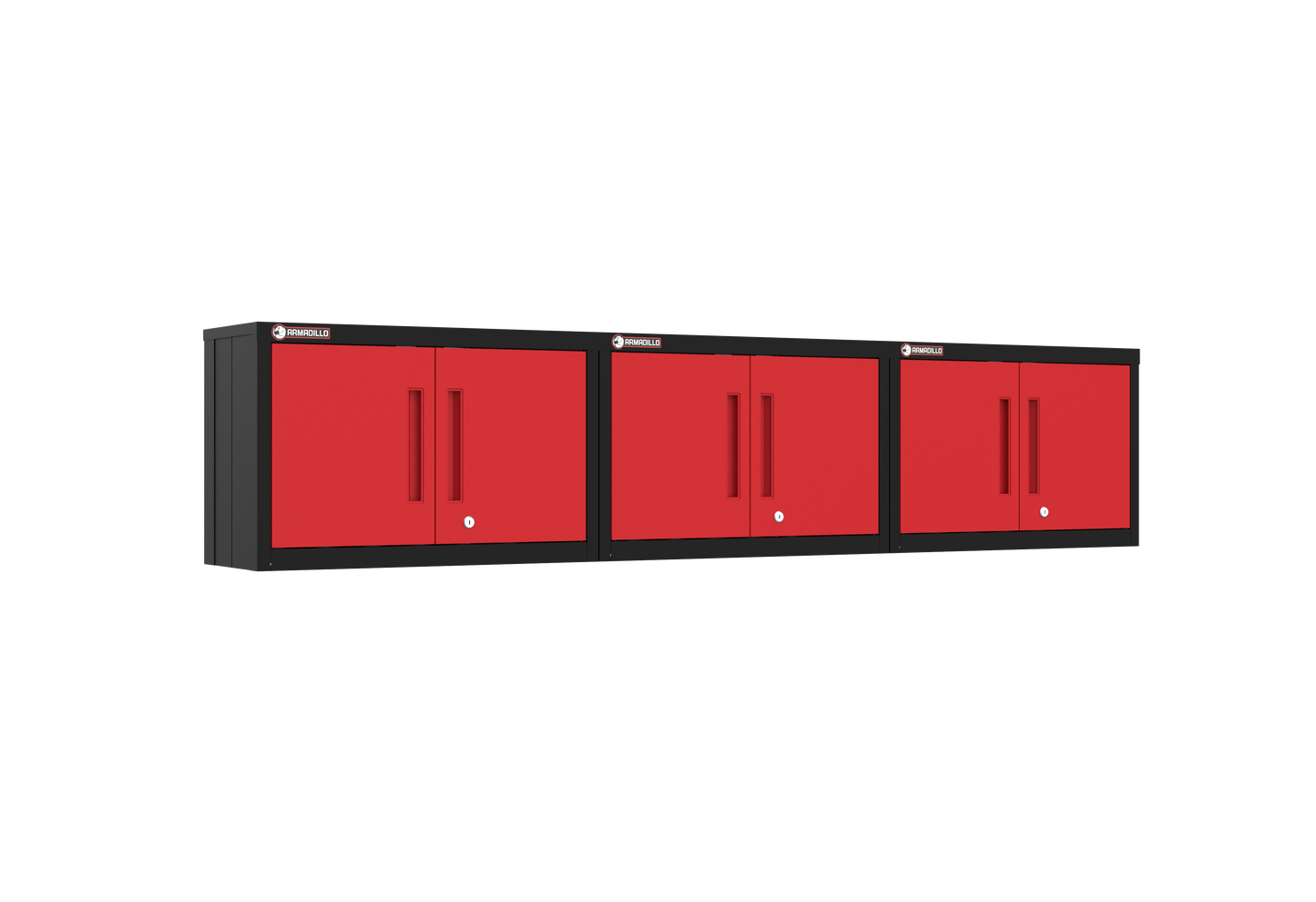 3-Piece Garage Cabinet Storage and Organization Set in Red
