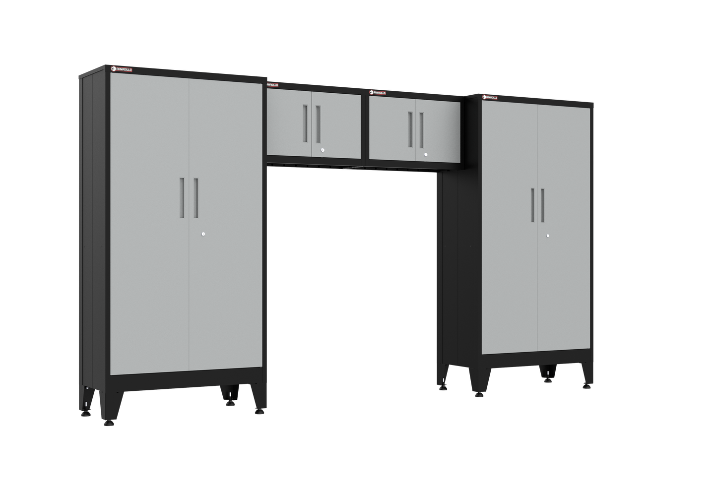 4-Piece Garage Cabinet Storage and Organization Set with Levelers in Grey