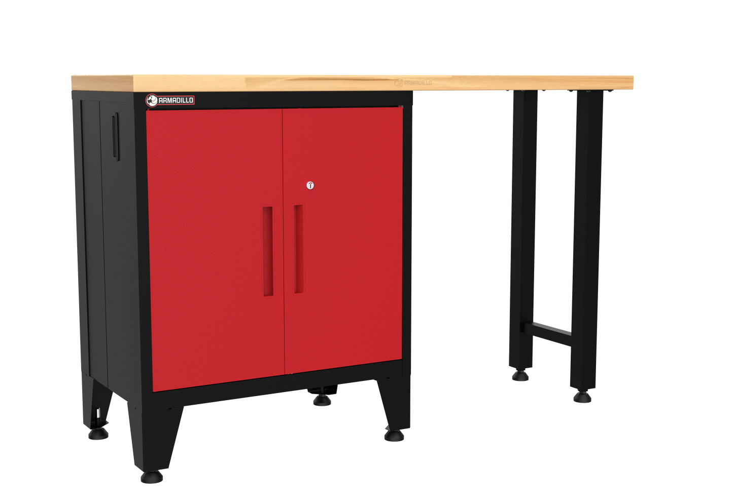 2-Piece Garage Cabinet Storage and Organization Set with Levelers in Red