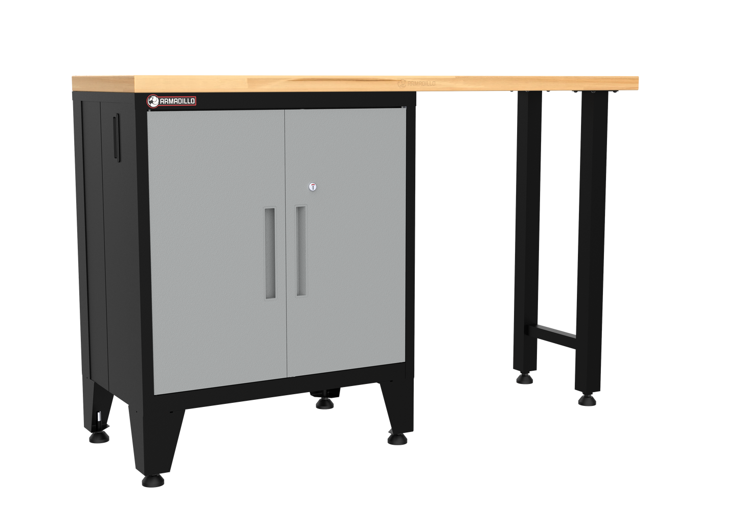 2-Piece Garage Cabinet Storage and Organization Set with Levelers in Grey
