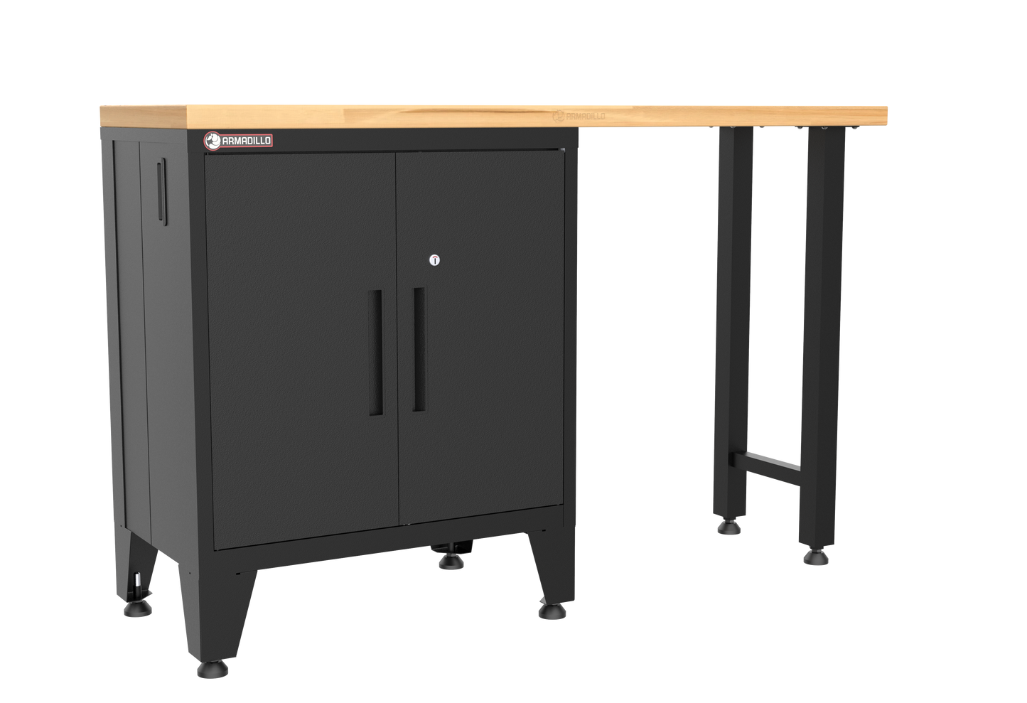 2-Piece Garage Cabinet Storage and Organization Set with Levelers in Black