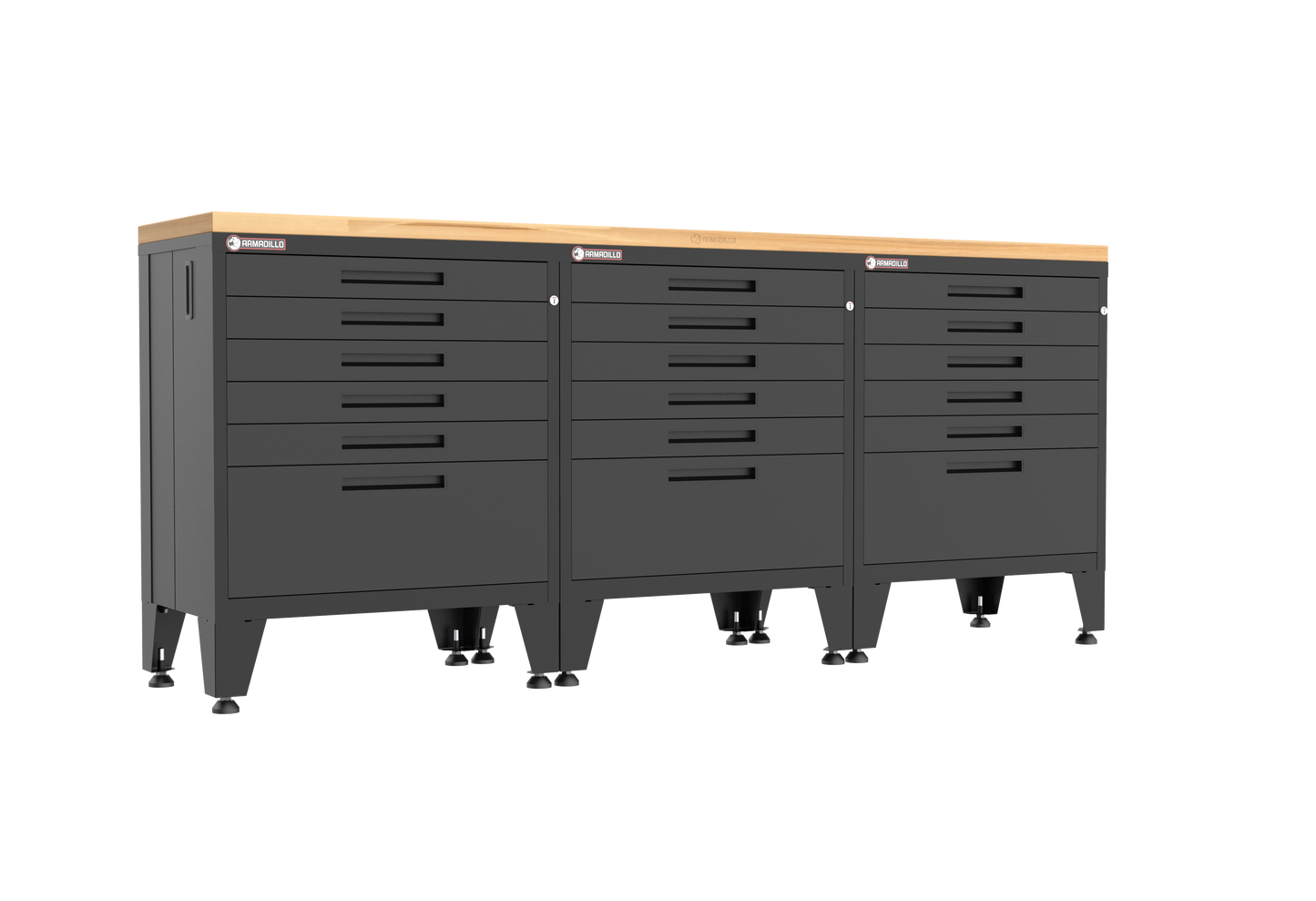 4-Piece Garage Cabinet Storage and Organization Set with Levelers in Black