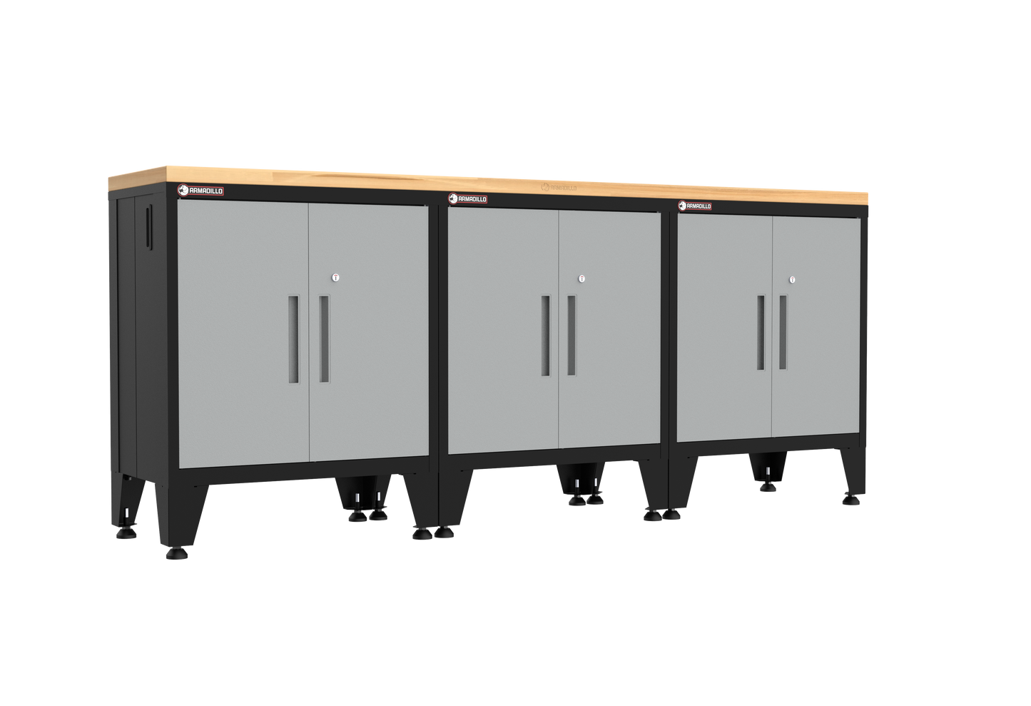 4-Piece Garage Cabinet Storage and Organization Set with Levelers in Grey