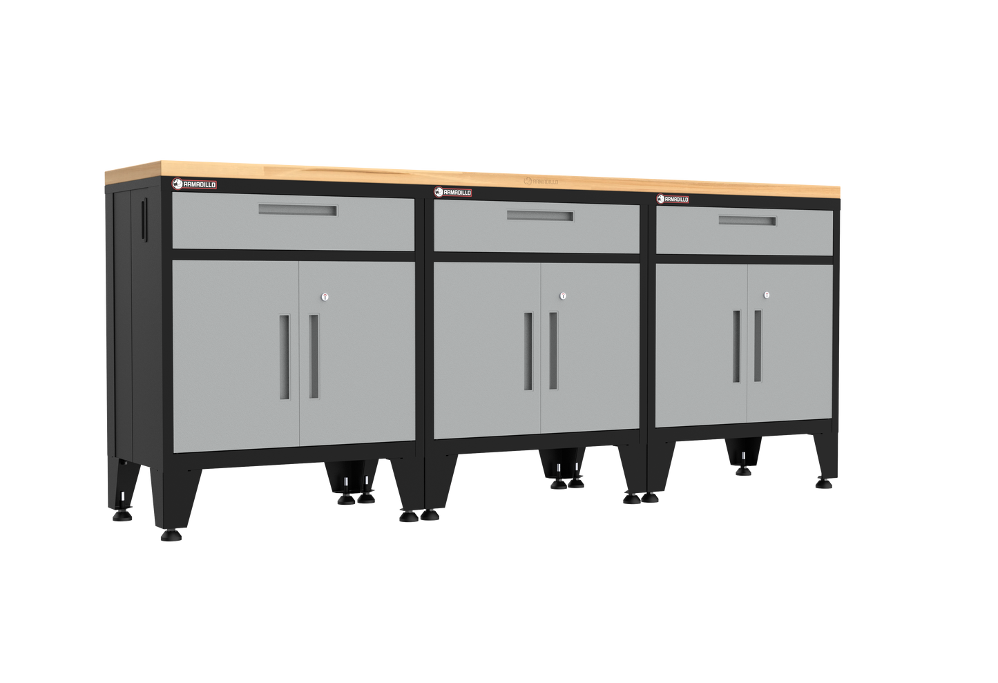 4-Piece Garage Cabinet Storage and Organization Set with Levelers in Grey