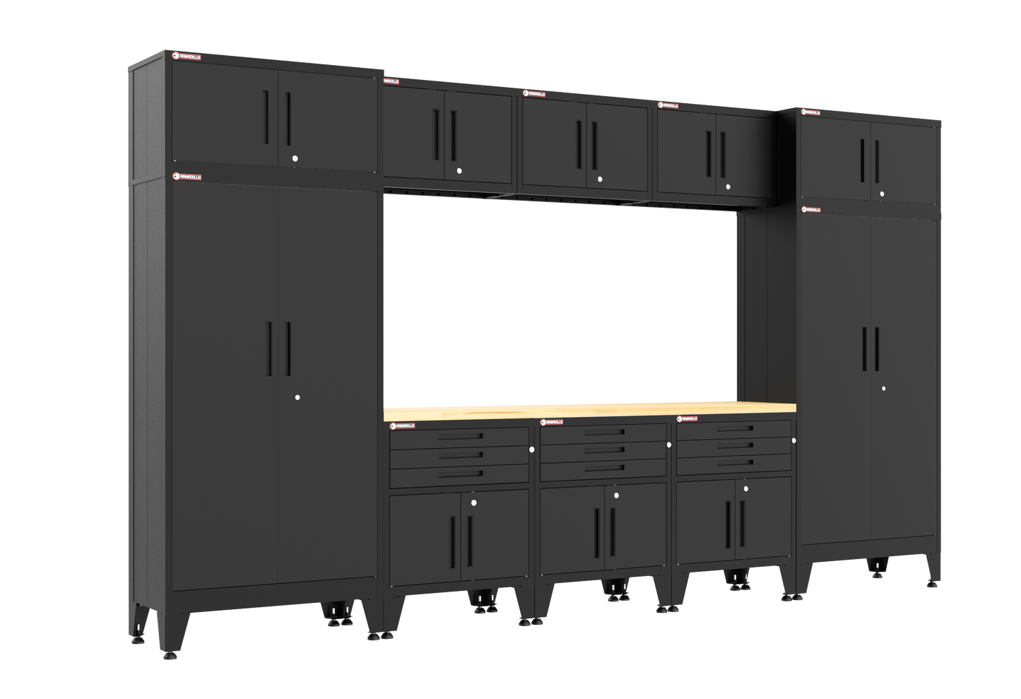 11-Piece Garage Cabinet Storage and Organization Set in Black
