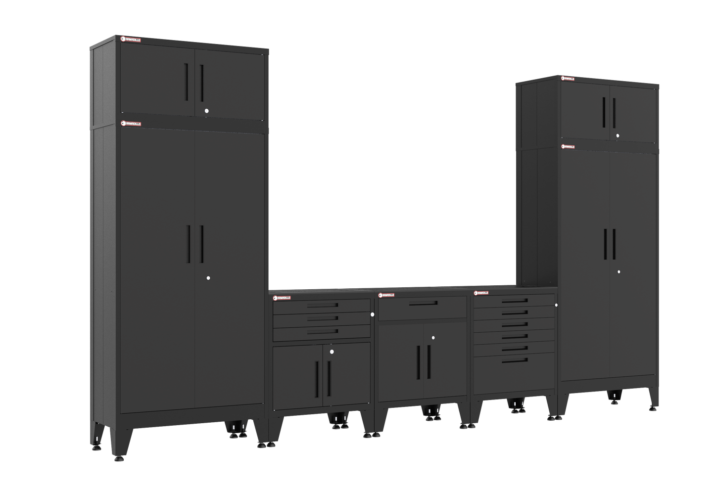 7-Piece Garage Cabinet Storage and Organization Set in Black