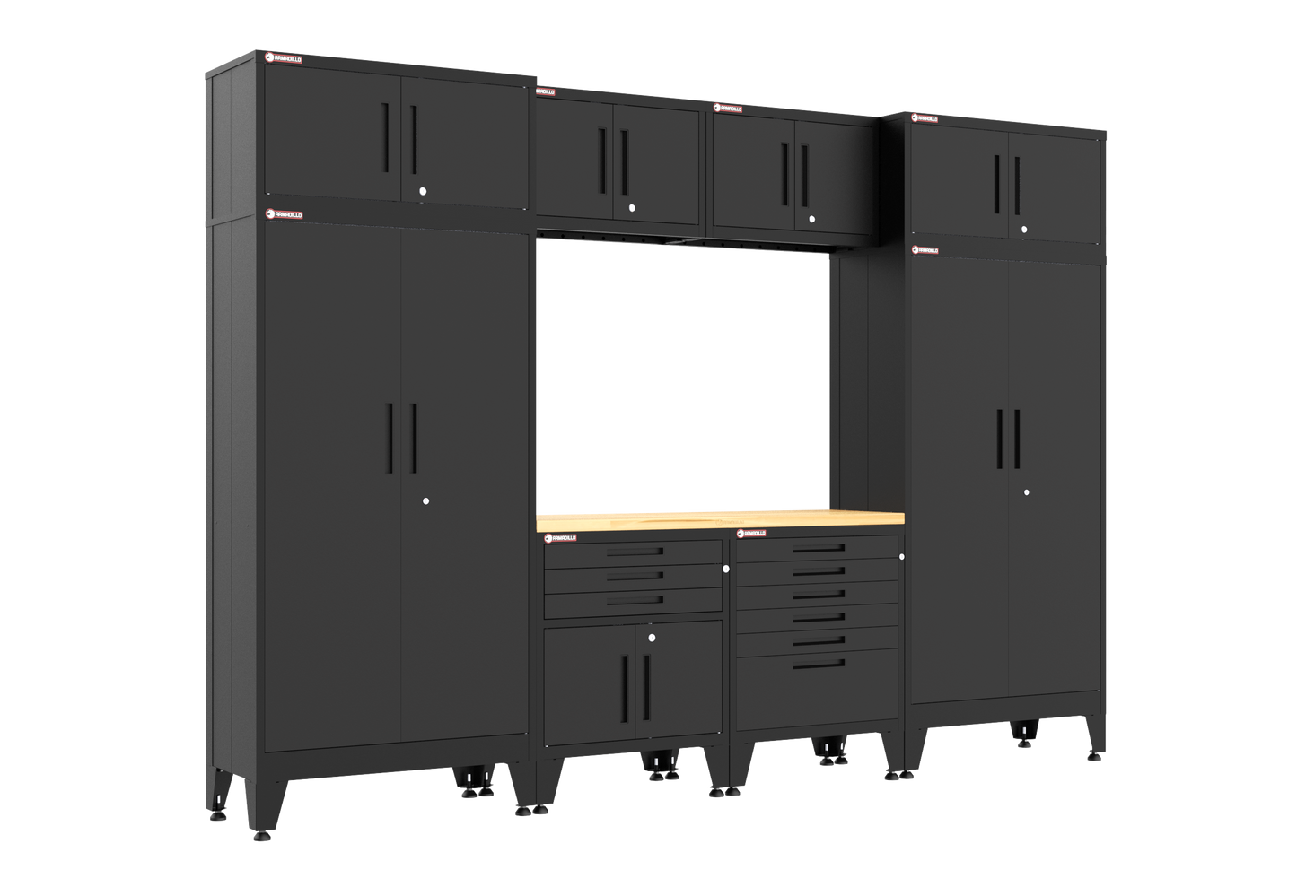 9-Piece Garage Cabinet Storage and Organization Set in Black