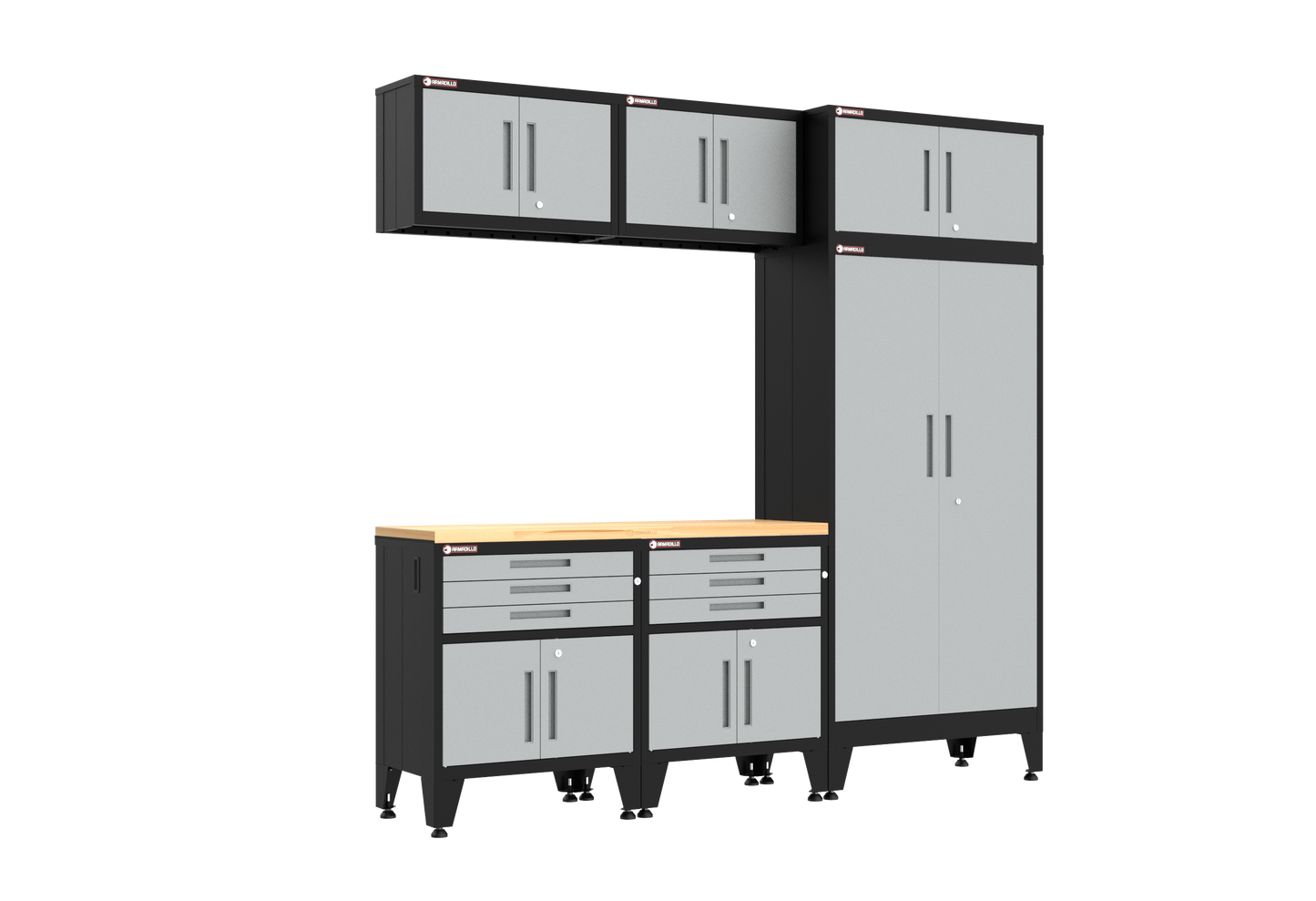 6-Piece Garage Cabinet Storage and Organization Set in Grey