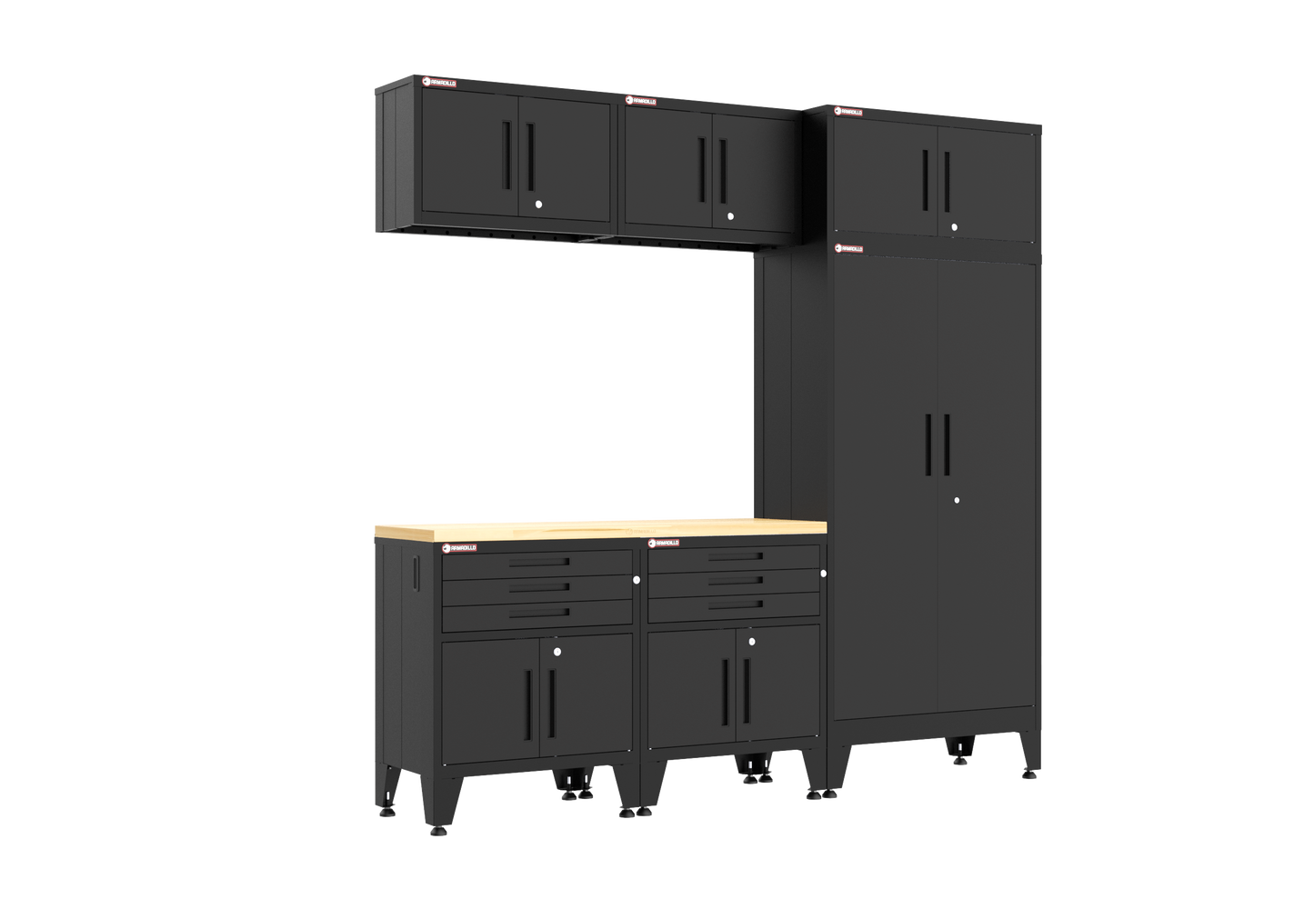 6-Piece Garage Cabinet Storage and Organization Set in Black