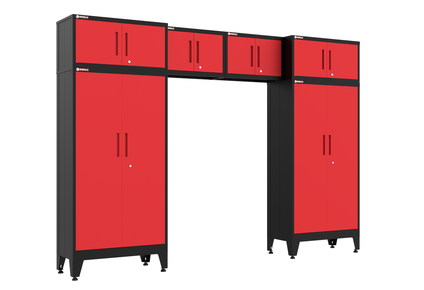 6-Piece Garage Cabinet Storage and Organization Set in Red