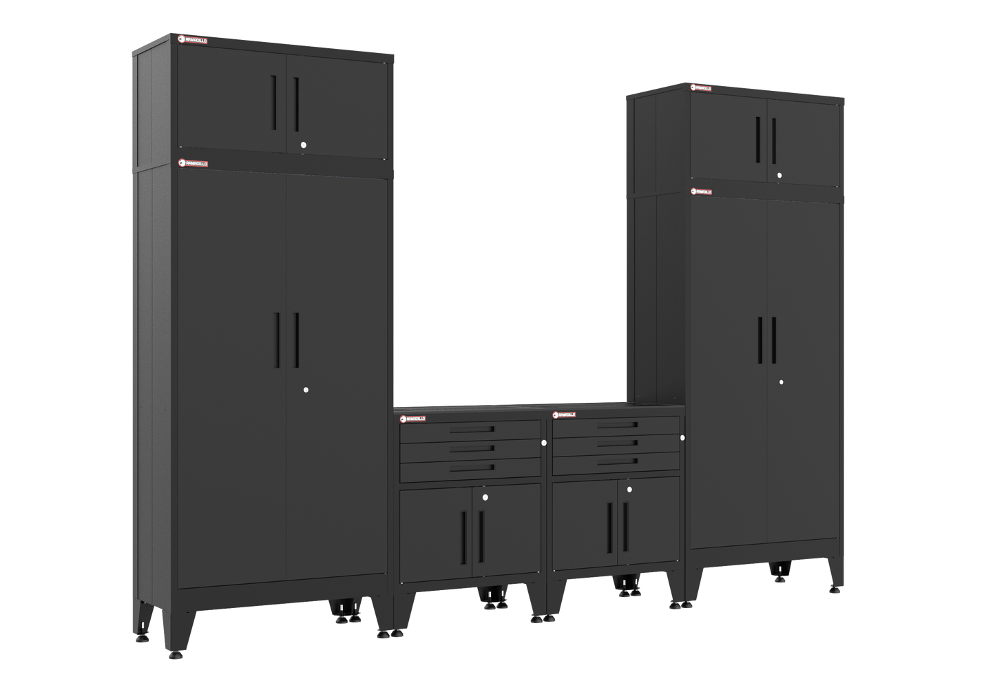 6-Piece Garage Cabinet Storage and Organization Set in Black