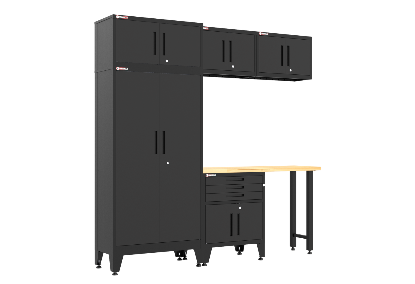 6-Piece Garage Cabinet Storage and Organization Set in Black