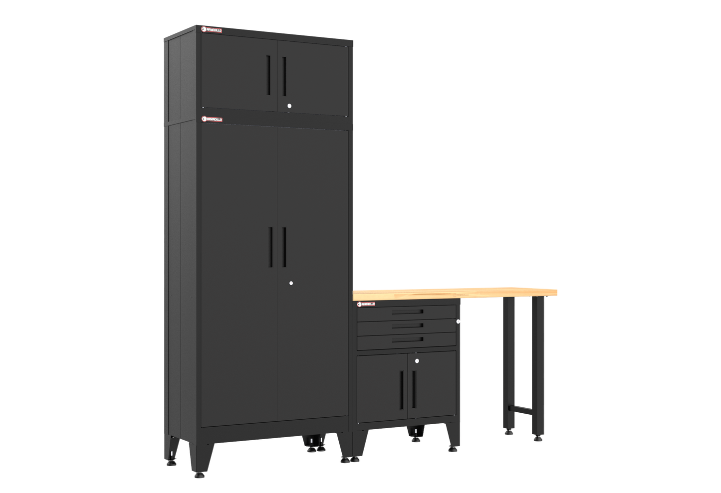 4-Piece Garage Cabinet Storage and Organization Set in Black