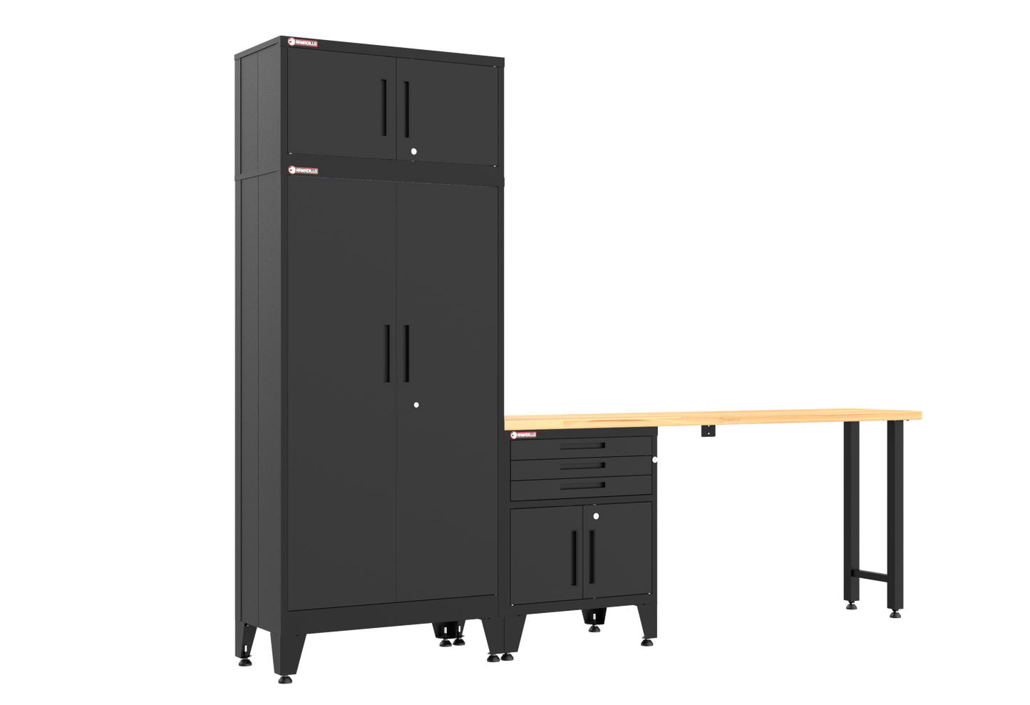 4-Piece Garage Cabinet Storage and Organization Set in Black