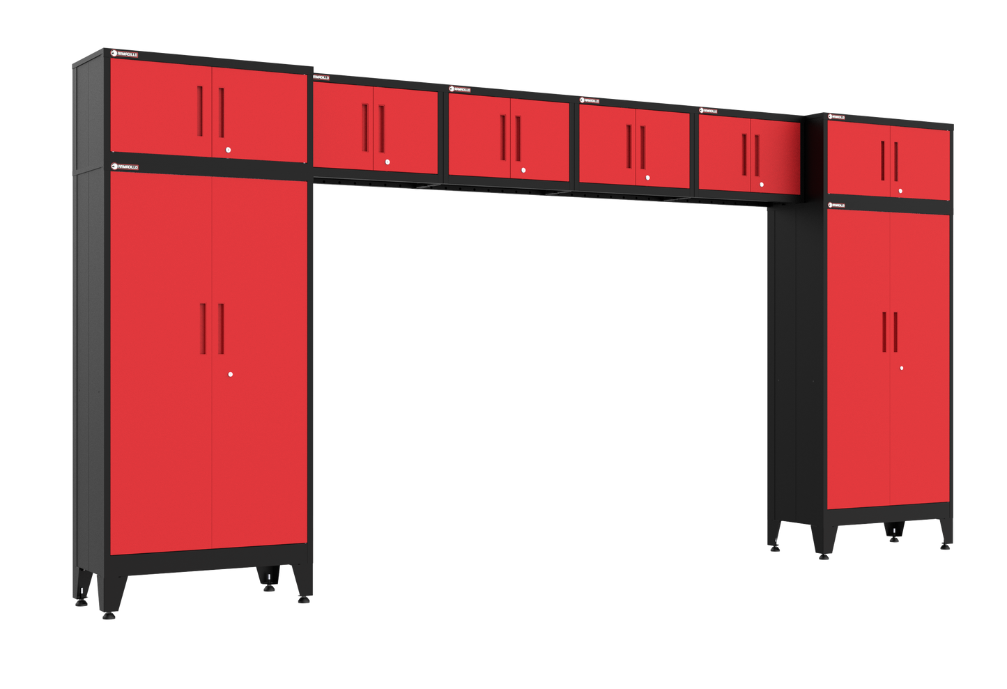 8-Piece Garage Cabinet Storage and Organization Set in Red