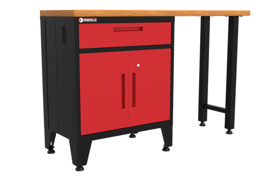 2-Piece Garage Cabinet Storage and Organization Set with Levelers in Red