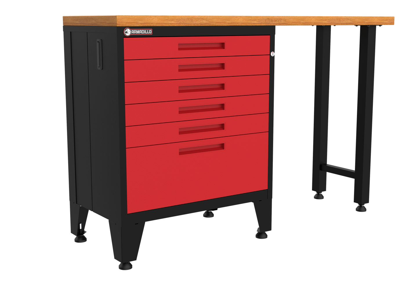 2-Piece Garage Cabinet Storage and Organization Set with Levelers in Red