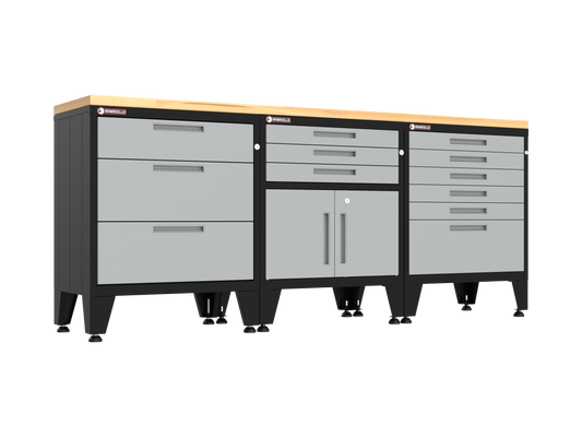4-Piece Garage Cabinet Storage and Organization Set in Grey