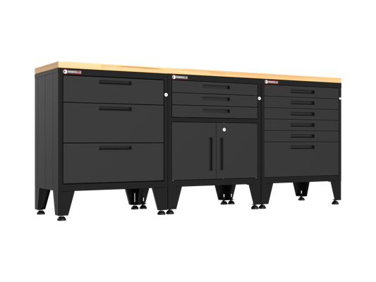 4-Piece Garage Cabinet Storage and Organization Set in Black