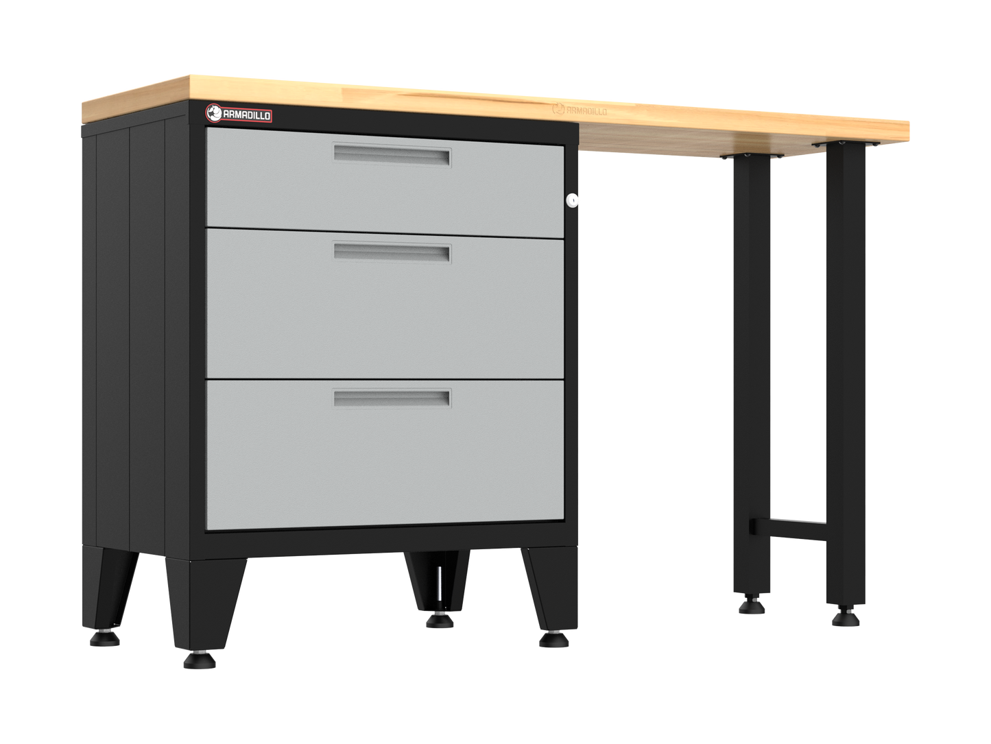 2-Piece Garage Cabinet Storage and Organization Set with Levelers in Grey