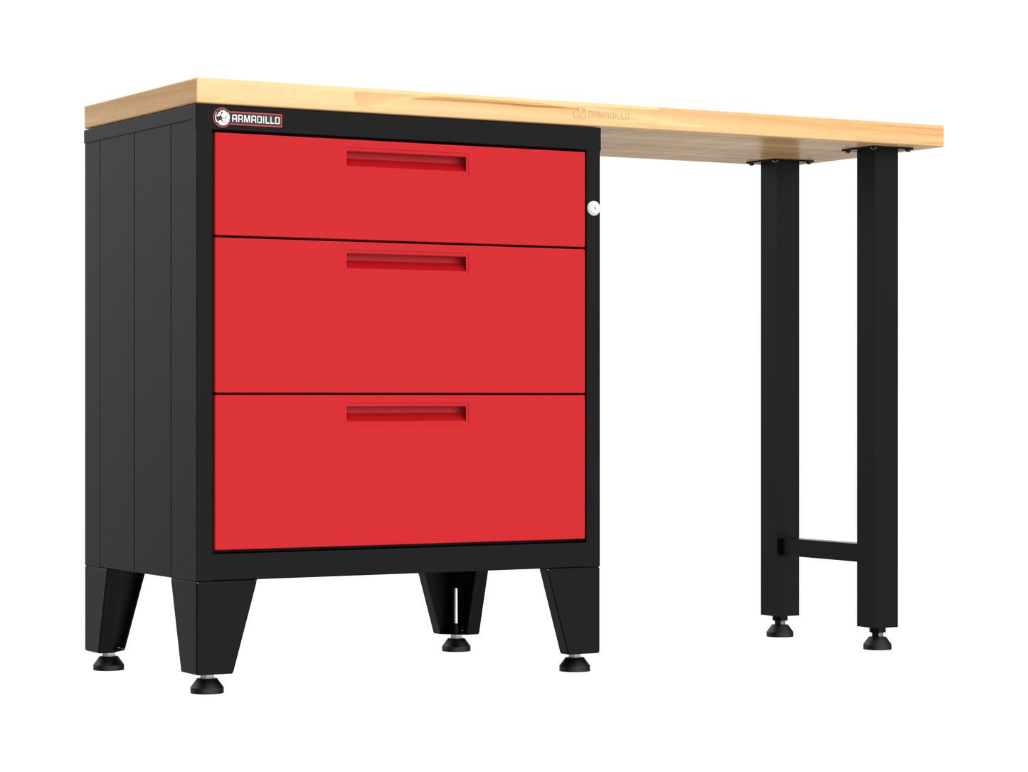 2-Piece Garage Cabinet Storage and Organization Set with Levelers in Red