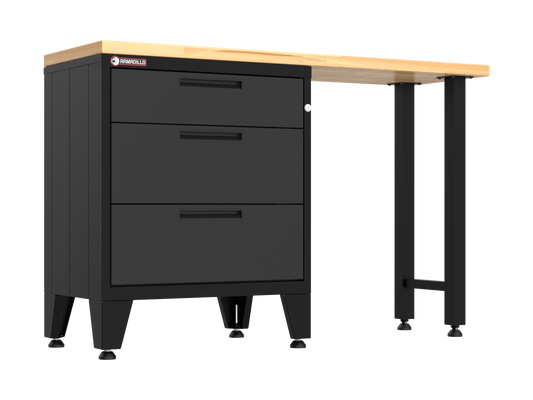 2-Piece Garage Cabinet Storage and Organization Set with Levelers in Black
