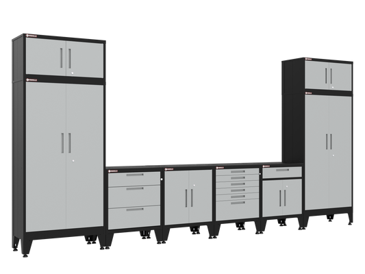 8-Piece Garage Cabinet Storage and Organization Set in Gray